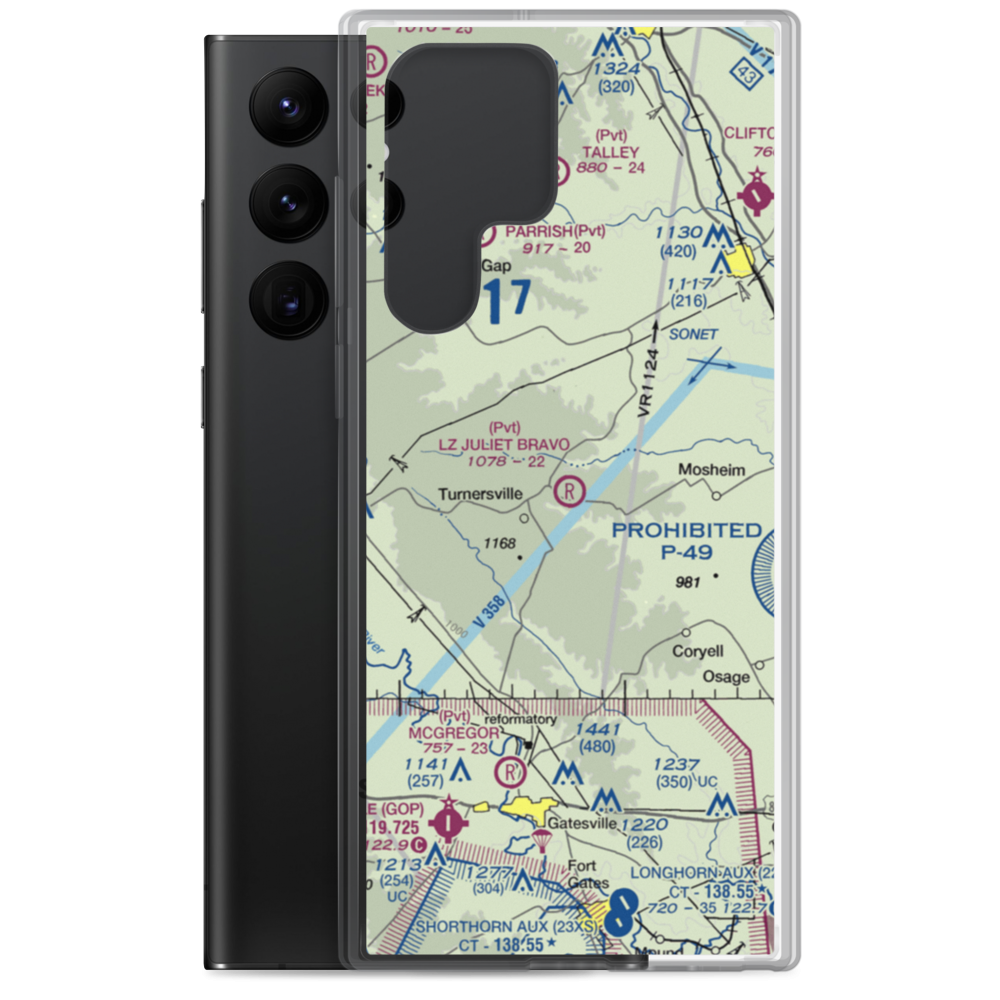 LZ Juliet Bravo Airport (5XA1) VFR Sectional Samsung Case Samsung Galaxy S22 Ultra model shown