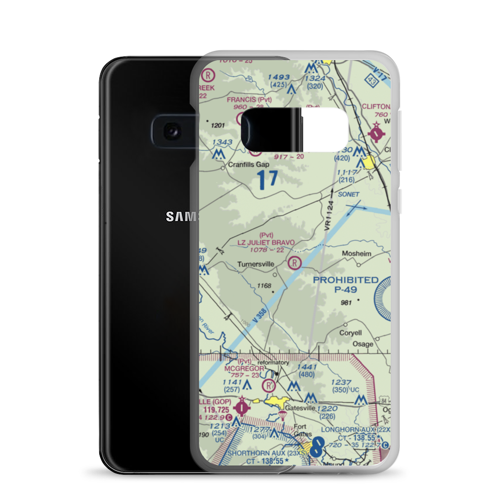 LZ Juliet Bravo Airport (5XA1) VFR Sectional Samsung Case Samsung Galaxy S10e model shown