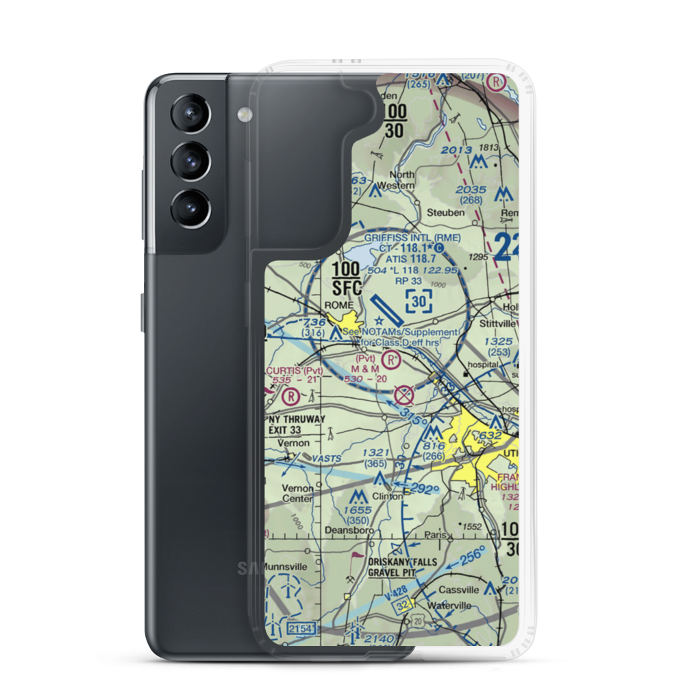 M & M Airfield (NY53) VFR Sectional Samsung Case Samsung Galaxy S21 model shown