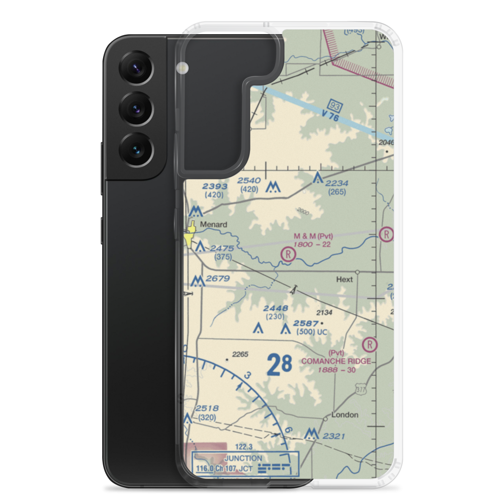 M & M Land Company Airport (TE15) VFR Sectional Samsung Case Samsung Galaxy S22 Plus model shown