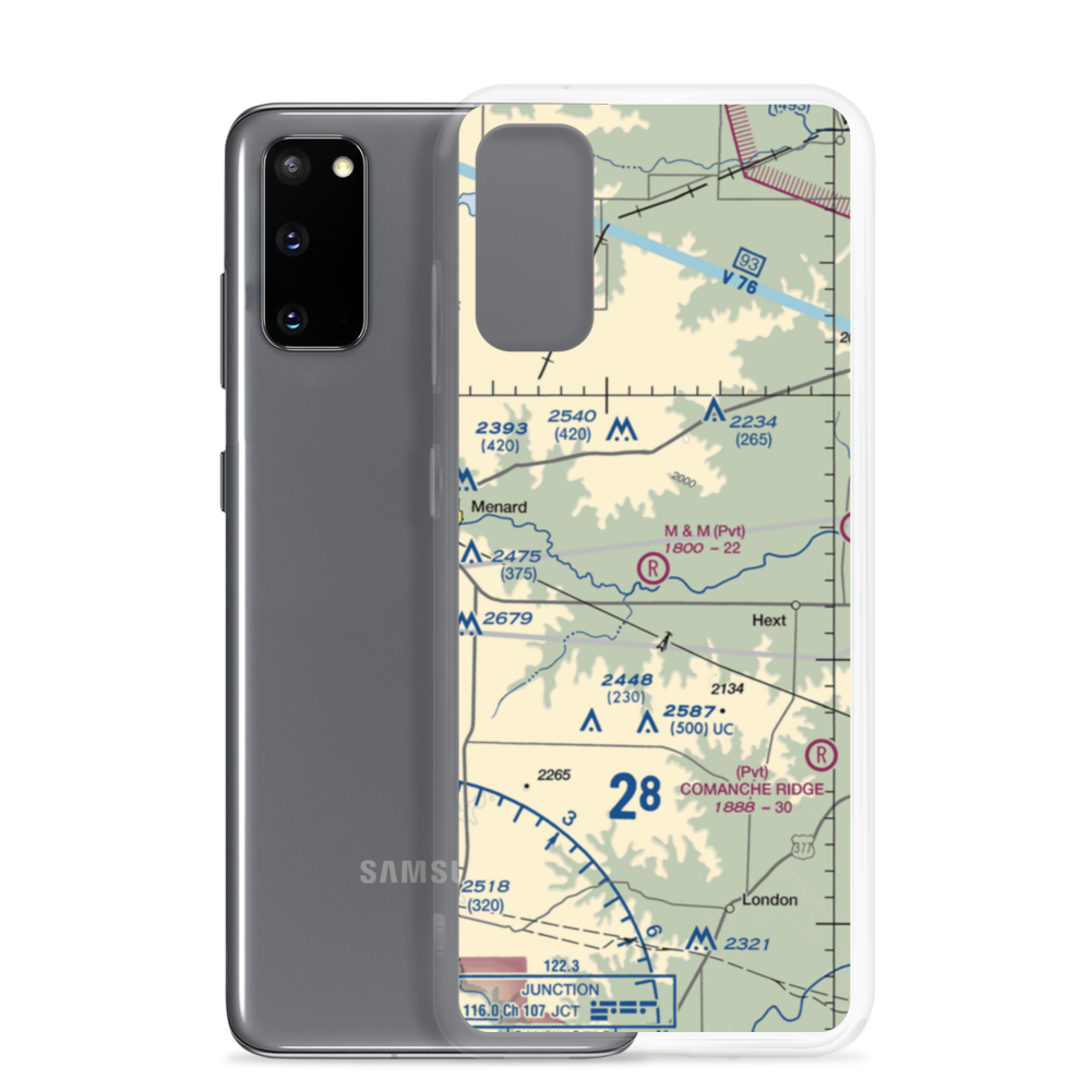 M & M Land Company Airport (TE15) VFR Sectional Samsung Case Samsung Galaxy S20 model shown
