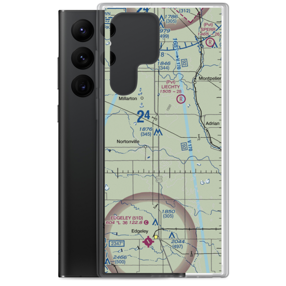 M Heart Ranch Airport (73ND) VFR Sectional Samsung Case Samsung Galaxy S22 Ultra model shown