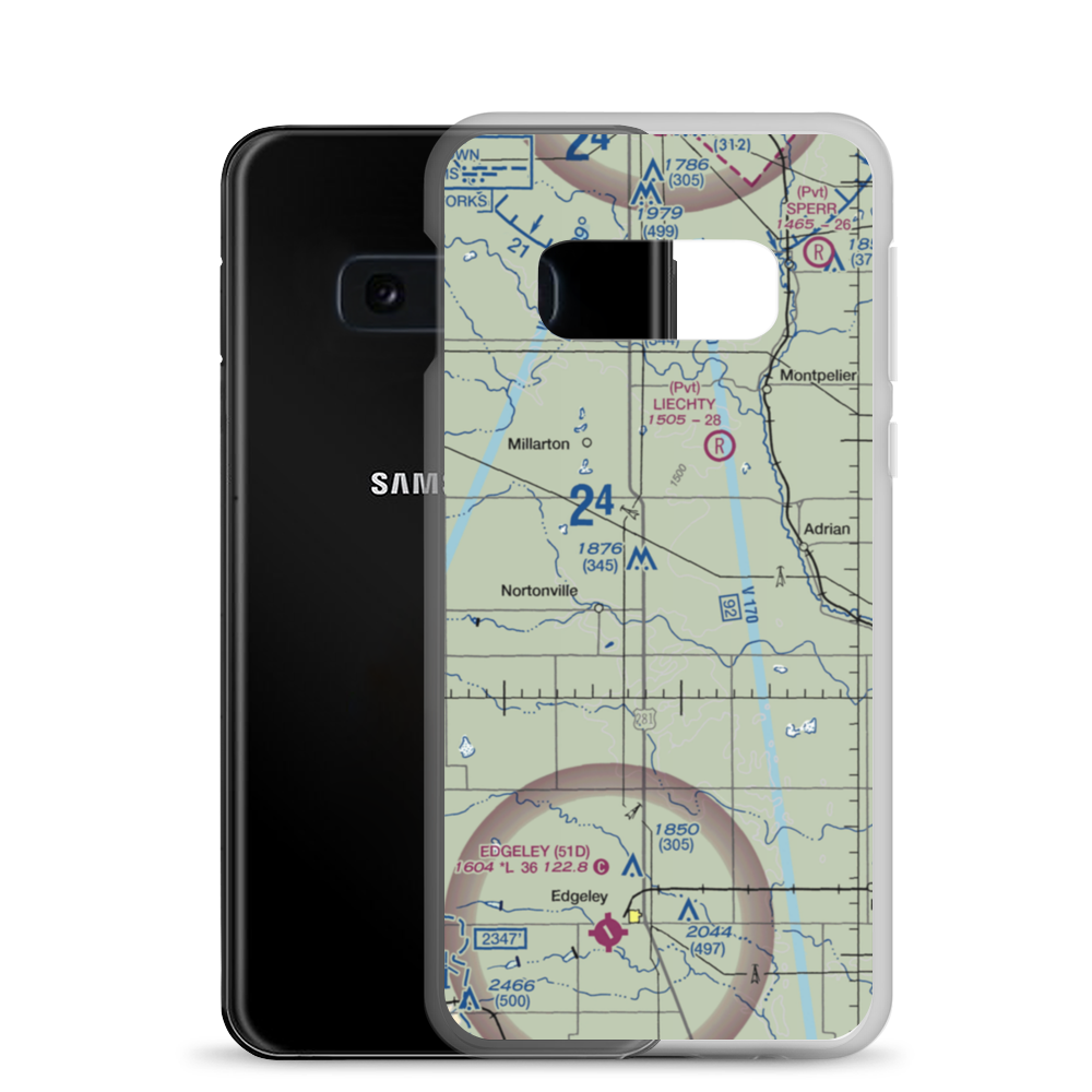 M Heart Ranch Airport (73ND) VFR Sectional Samsung Case Samsung Galaxy S10e model shown