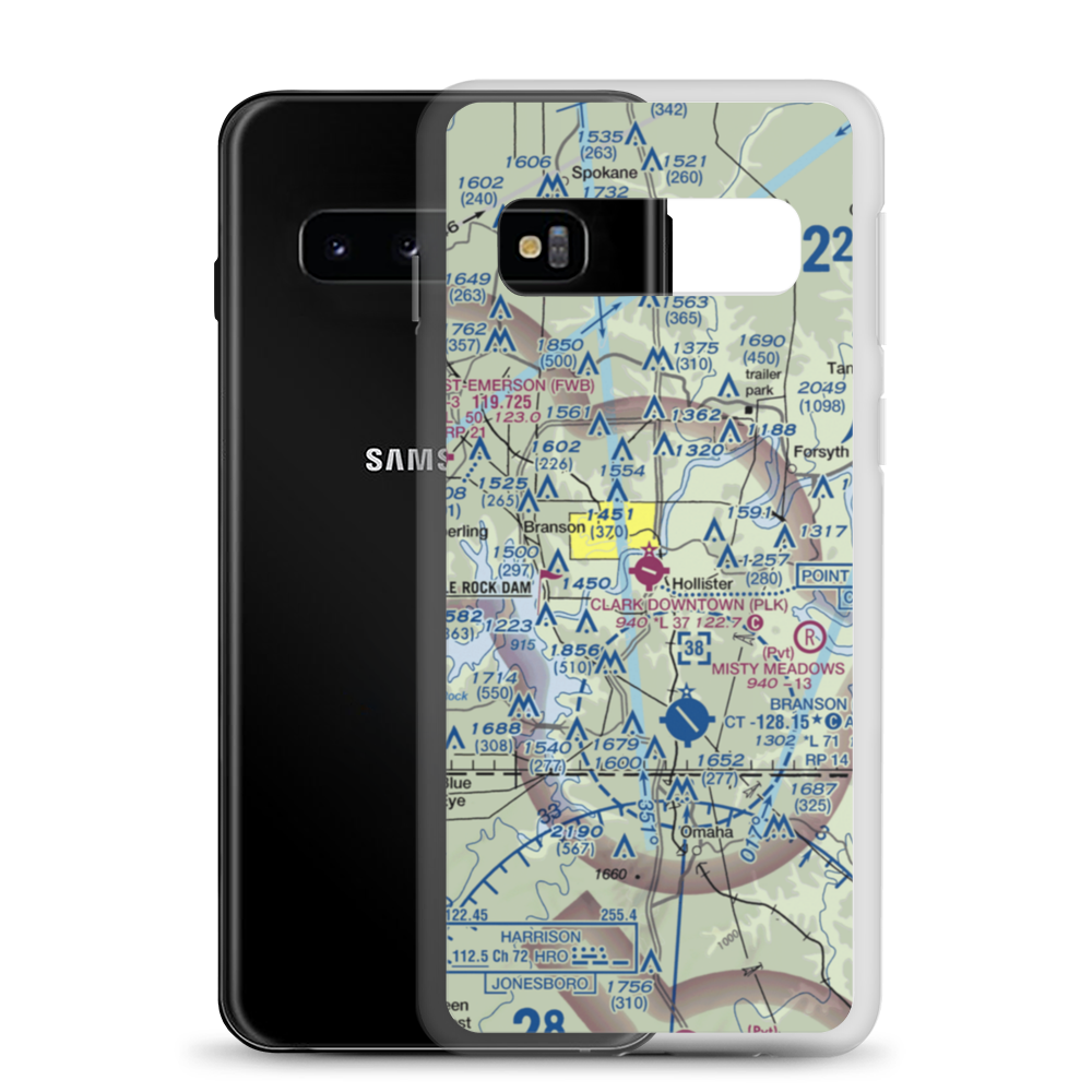 M. Graham Clark Downtown Airport (PLK) VFR Sectional Samsung Case Samsung Galaxy S10 model shown