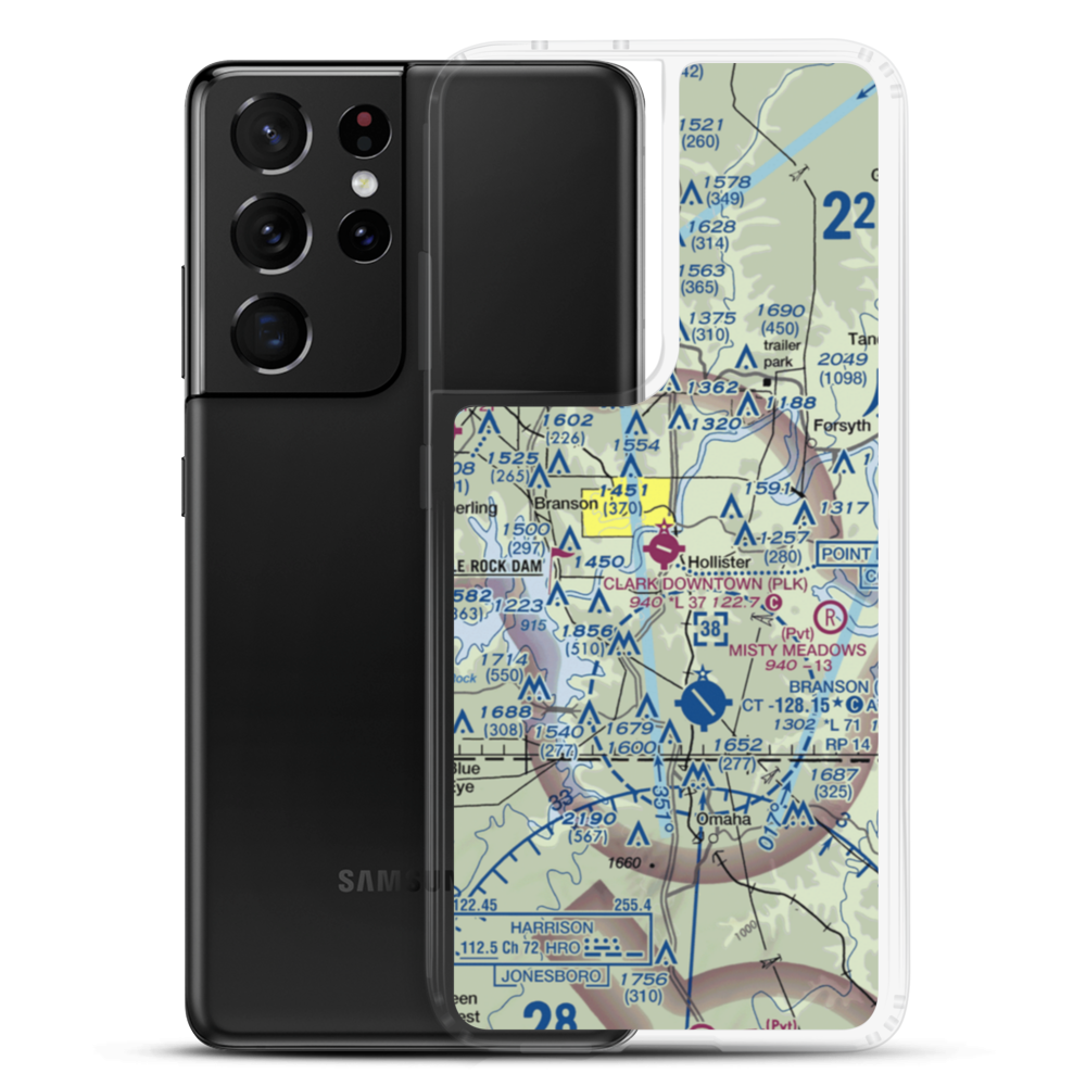 M. Graham Clark Downtown Airport (PLK) VFR Sectional Samsung Case Samsung Galaxy S21 Ultra model shown
