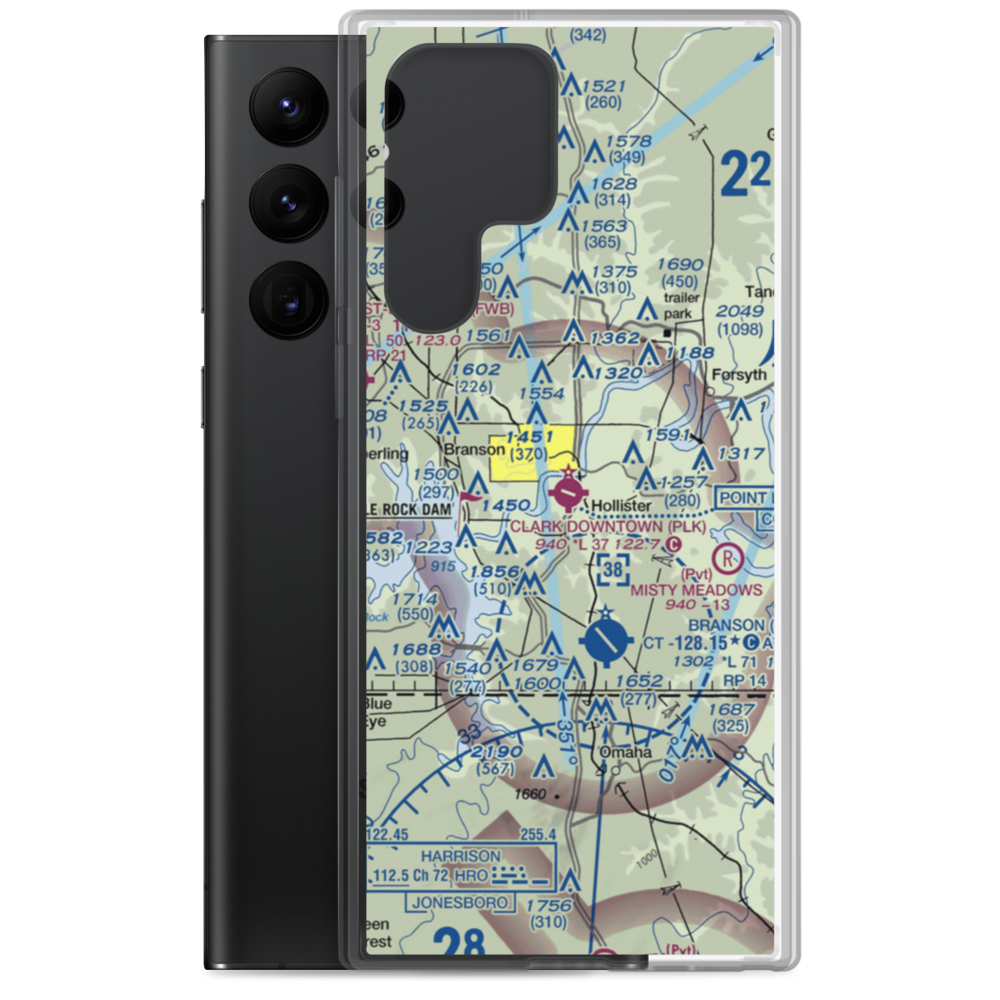 M. Graham Clark Downtown Airport (PLK) VFR Sectional Samsung Case Samsung Galaxy S22 Ultra model shown