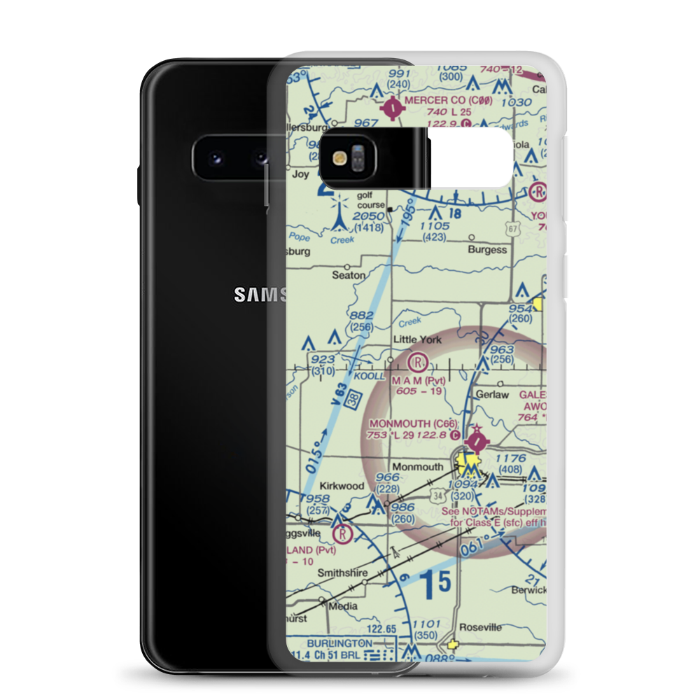 M.A.M Trail Airport (IL65) VFR Sectional Samsung Case Samsung Galaxy S10 model shown