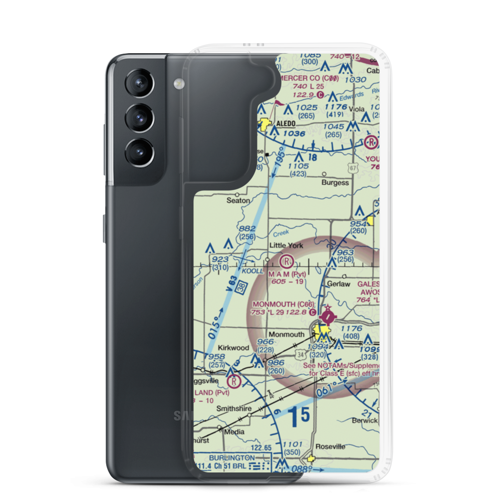 M.A.M Trail Airport (IL65) VFR Sectional Samsung Case Samsung Galaxy S21 model shown