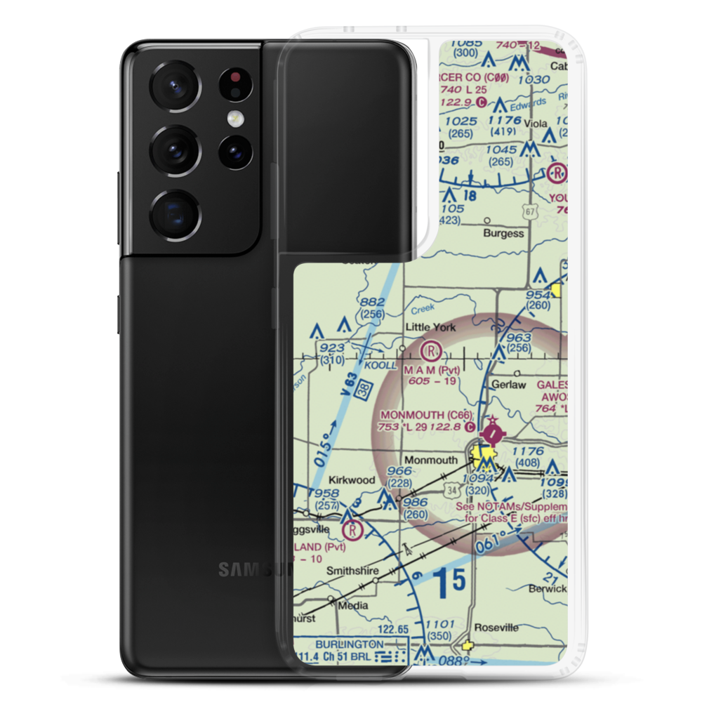 M.A.M Trail Airport (IL65) VFR Sectional Samsung Case Samsung Galaxy S21 Ultra model shown
