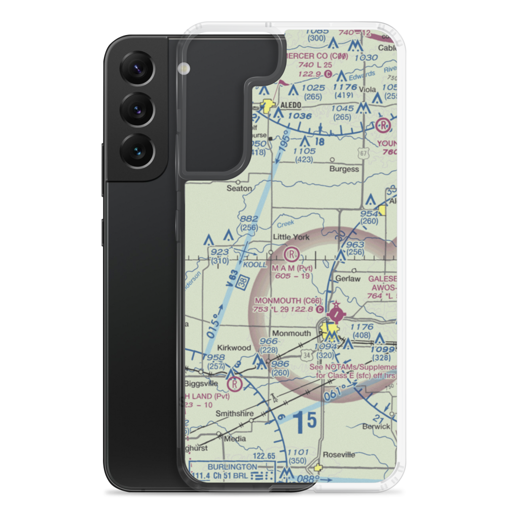 M.A.M Trail Airport (IL65) VFR Sectional Samsung Case Samsung Galaxy S22 Plus model shown