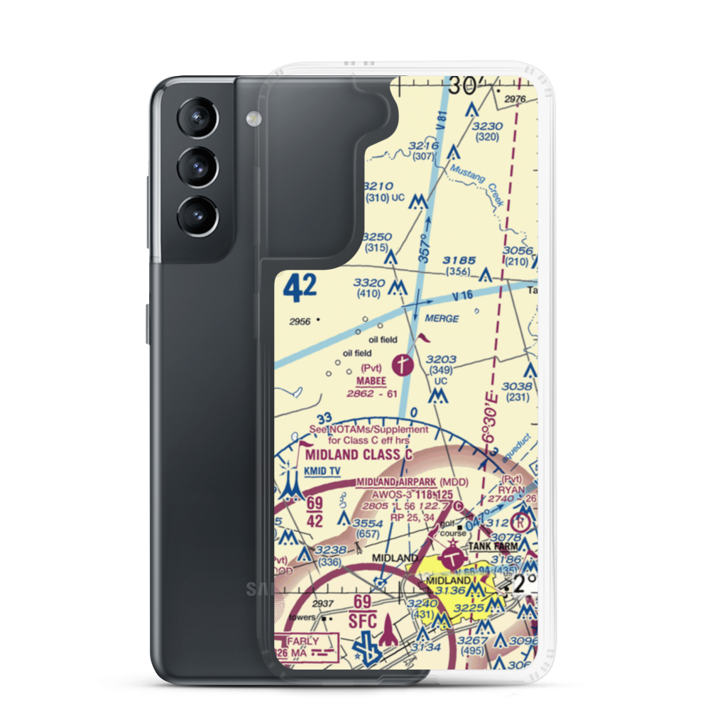 Mabee Ranch Airport (7TX5) VFR Sectional Samsung Case Samsung Galaxy S21 model shown