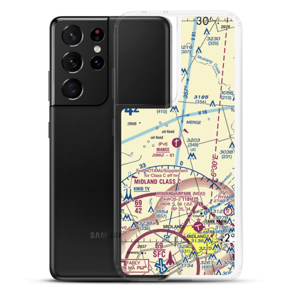 Mabee Ranch Airport (7TX5) VFR Sectional Samsung Case Samsung Galaxy S21 Ultra model shown