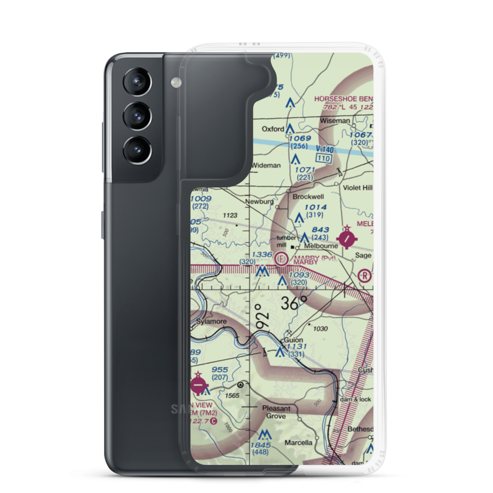 Mabry Field (47AR) VFR Sectional Samsung Case Samsung Galaxy S21 model shown