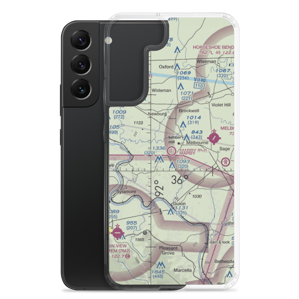 Mabry Field (47AR) VFR Sectional Samsung Case Samsung Galaxy S22 Plus model shown