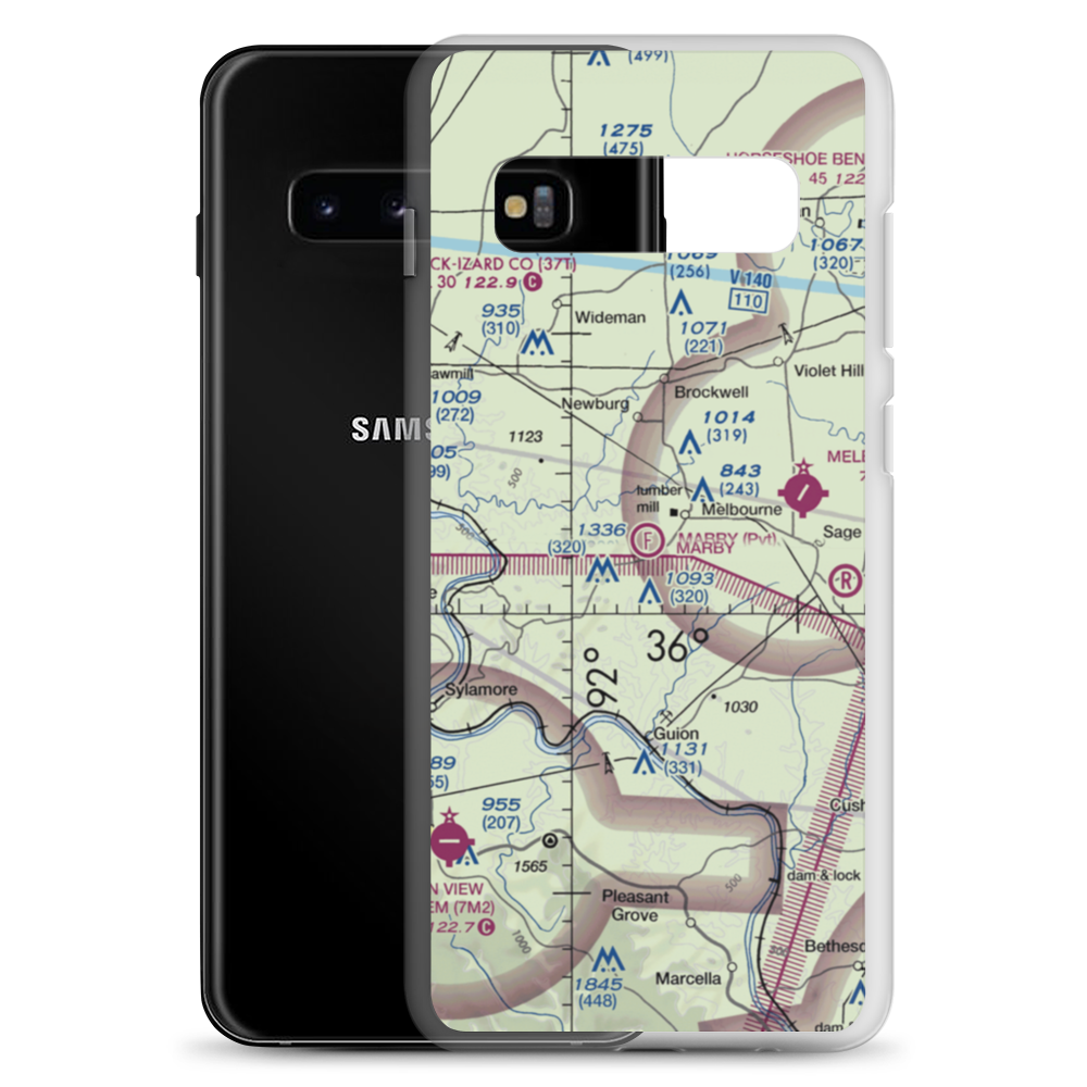 Mabry Field (47AR) VFR Sectional Samsung Case Samsung Galaxy S10+ model shown