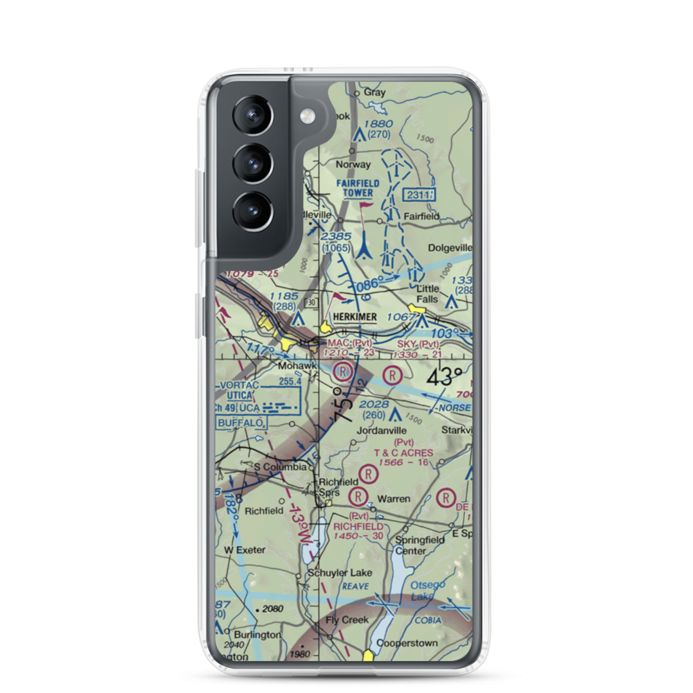 MAC Airport (NY23) VFR Sectional Samsung Case Samsung Galaxy S21 model shown