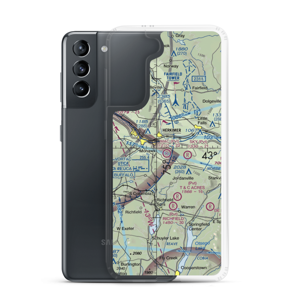 MAC Airport (NY23) VFR Sectional Samsung Case Samsung Galaxy S21 model shown