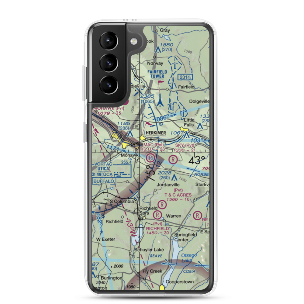MAC Airport (NY23) VFR Sectional Samsung Case Samsung Galaxy S21 Plus model shown