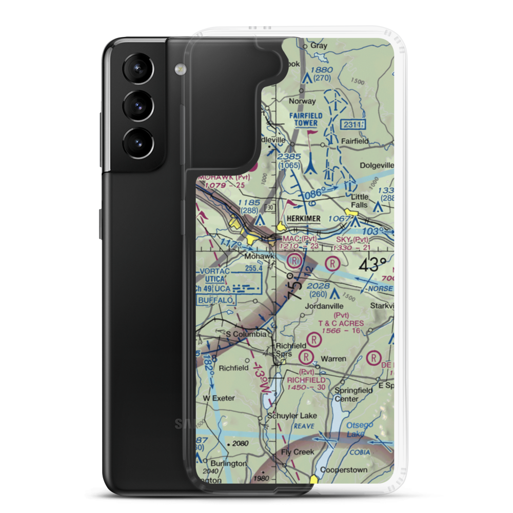 MAC Airport (NY23) VFR Sectional Samsung Case Samsung Galaxy S21 Plus model shown