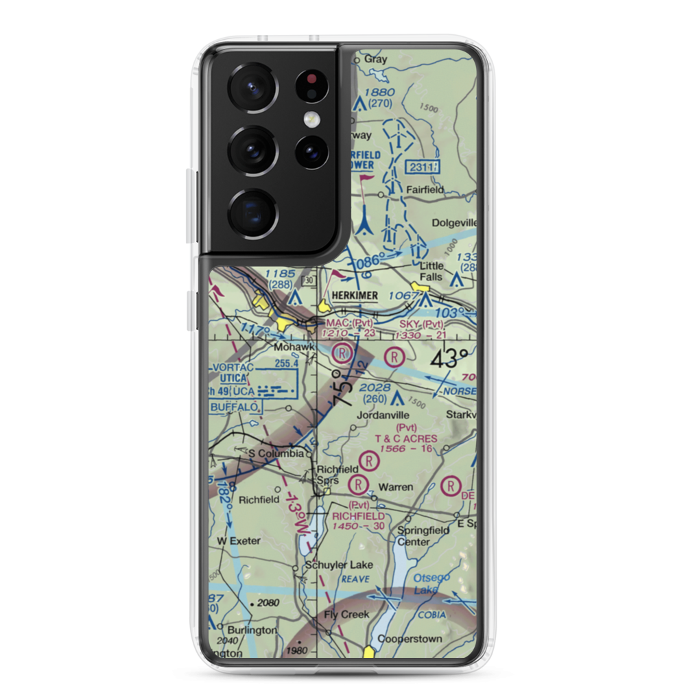 MAC Airport (NY23) VFR Sectional Samsung Case Samsung Galaxy S21 Ultra model shown