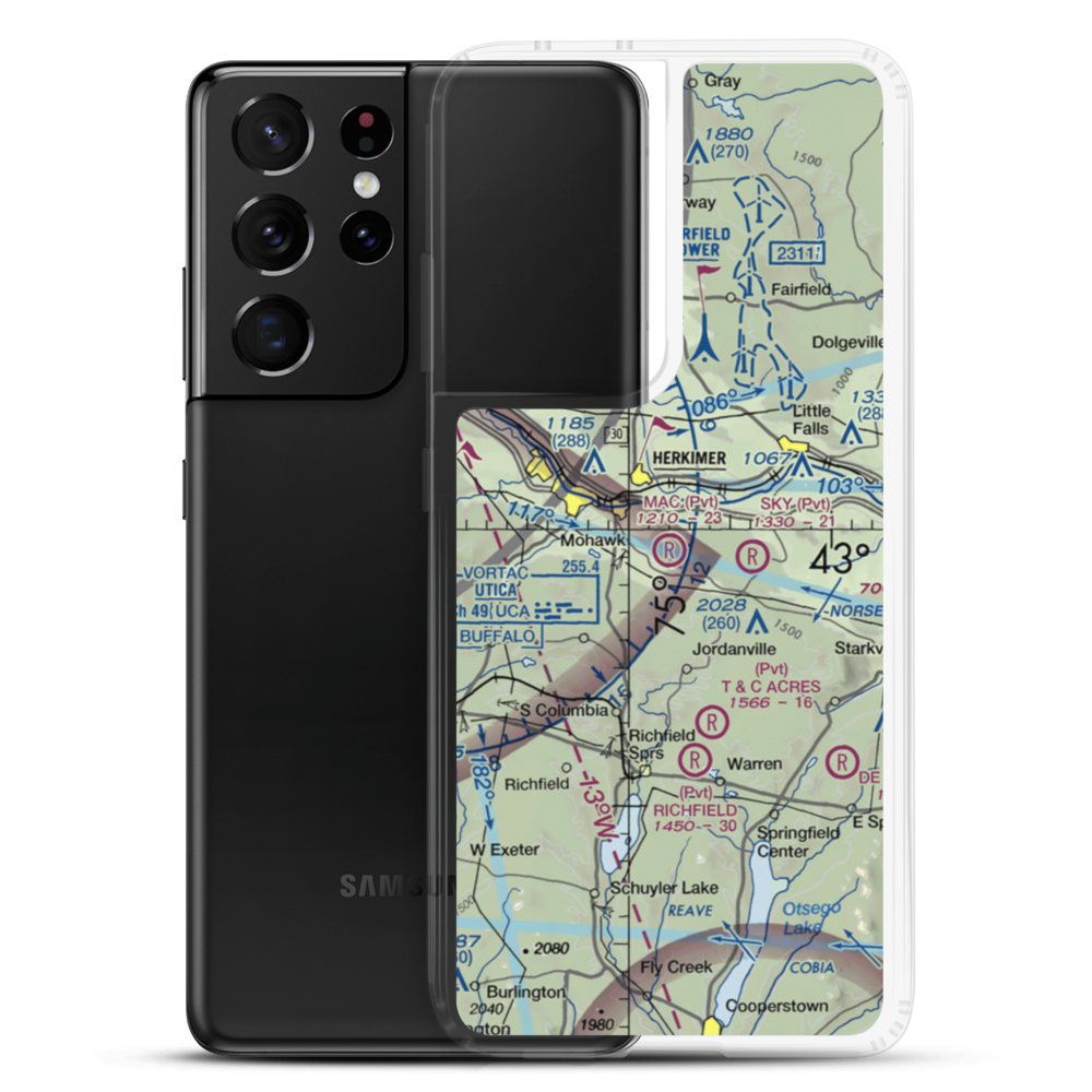 MAC Airport (NY23) VFR Sectional Samsung Case Samsung Galaxy S21 Ultra model shown