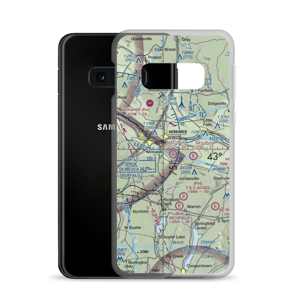 MAC Airport (NY23) VFR Sectional Samsung Case Samsung Galaxy S10e model shown