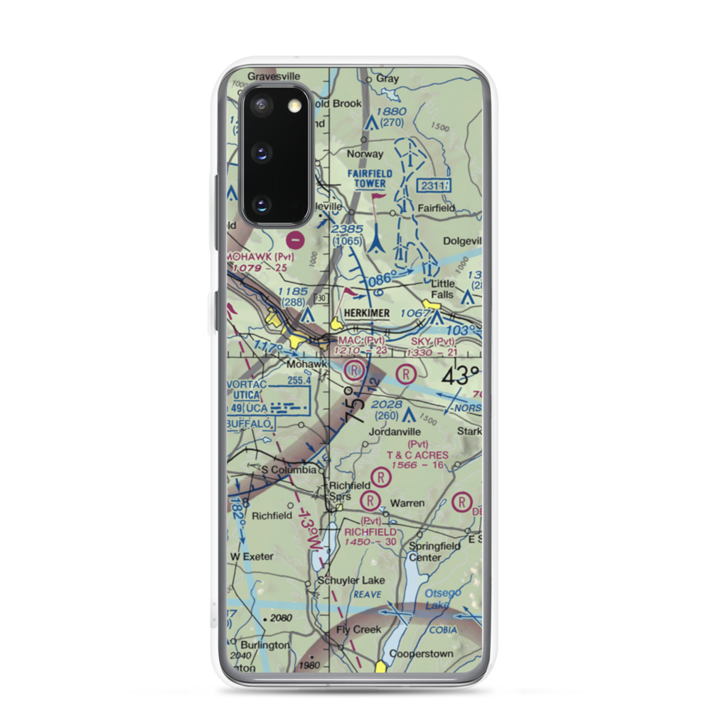 MAC Airport (NY23) VFR Sectional Samsung Case Samsung Galaxy S20 model shown