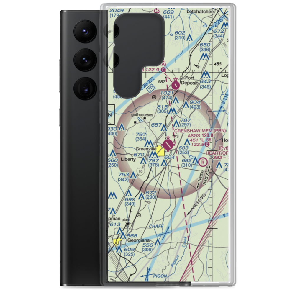 Mac Crenshaw Memorial Airport (PRN) VFR Sectional Samsung Case Samsung Galaxy S22 Ultra model shown