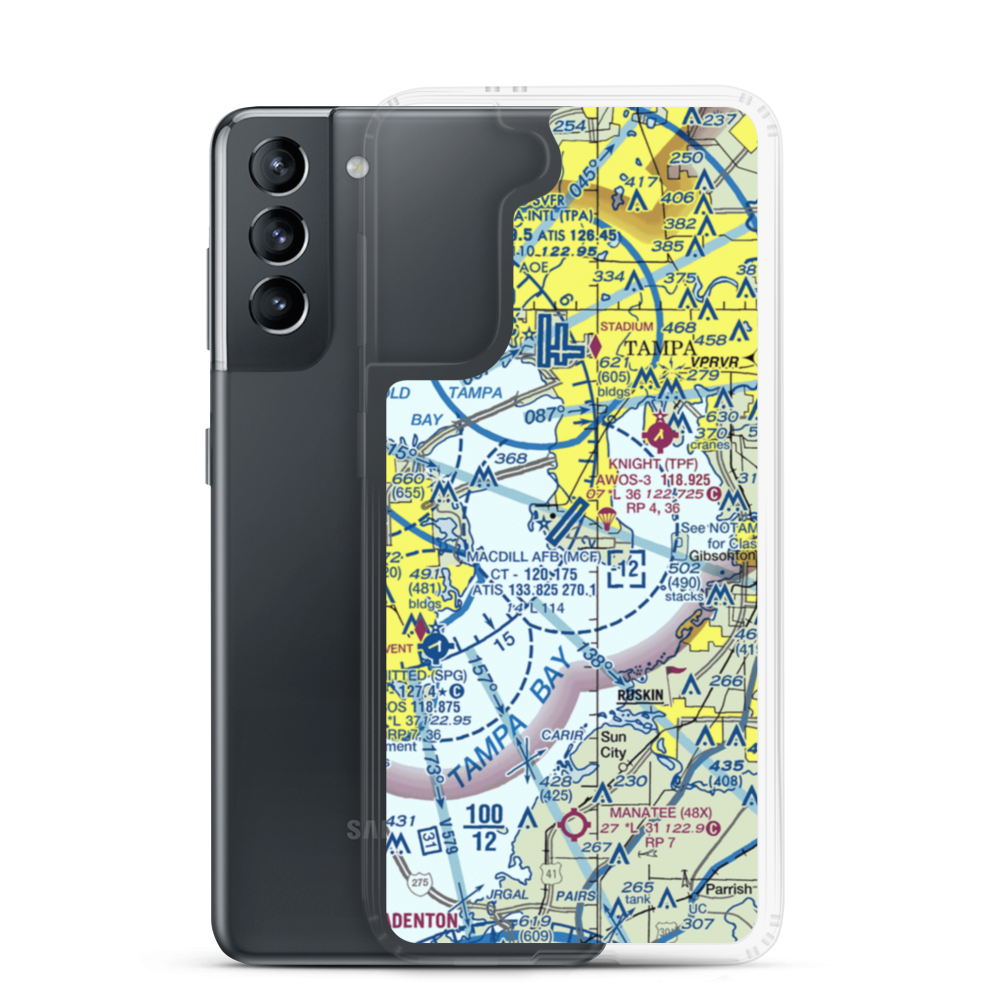 Mac Dill Air Force Base (MCF) VFR Sectional Samsung Case Samsung Galaxy S21 model shown