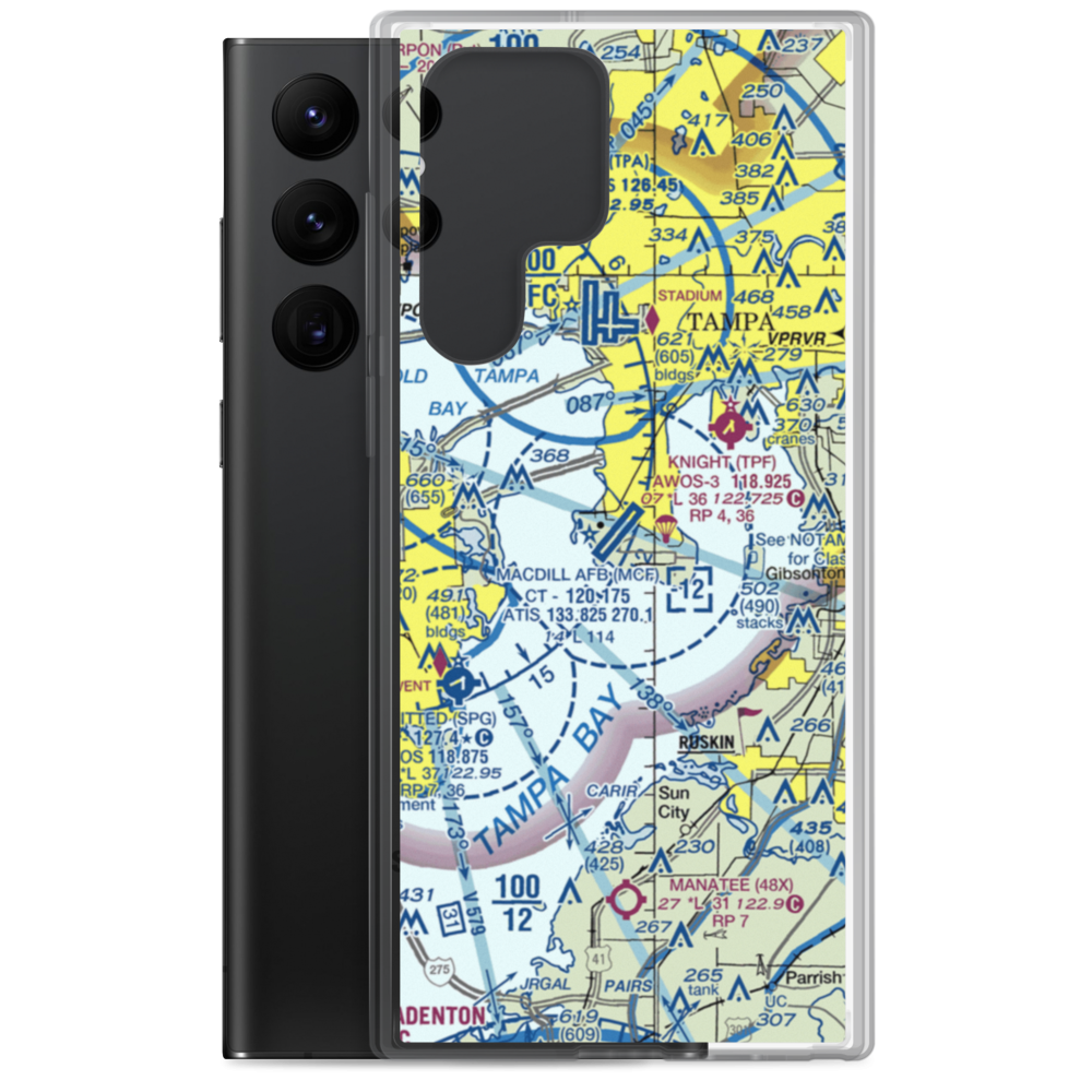 Mac Dill Air Force Base (MCF) VFR Sectional Samsung Case Samsung Galaxy S22 Ultra model shown