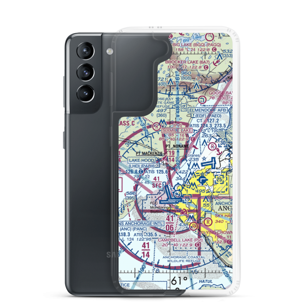 Mac Kenzie Country Airpark (2AK0) VFR Sectional Samsung Case Samsung Galaxy S21 model shown