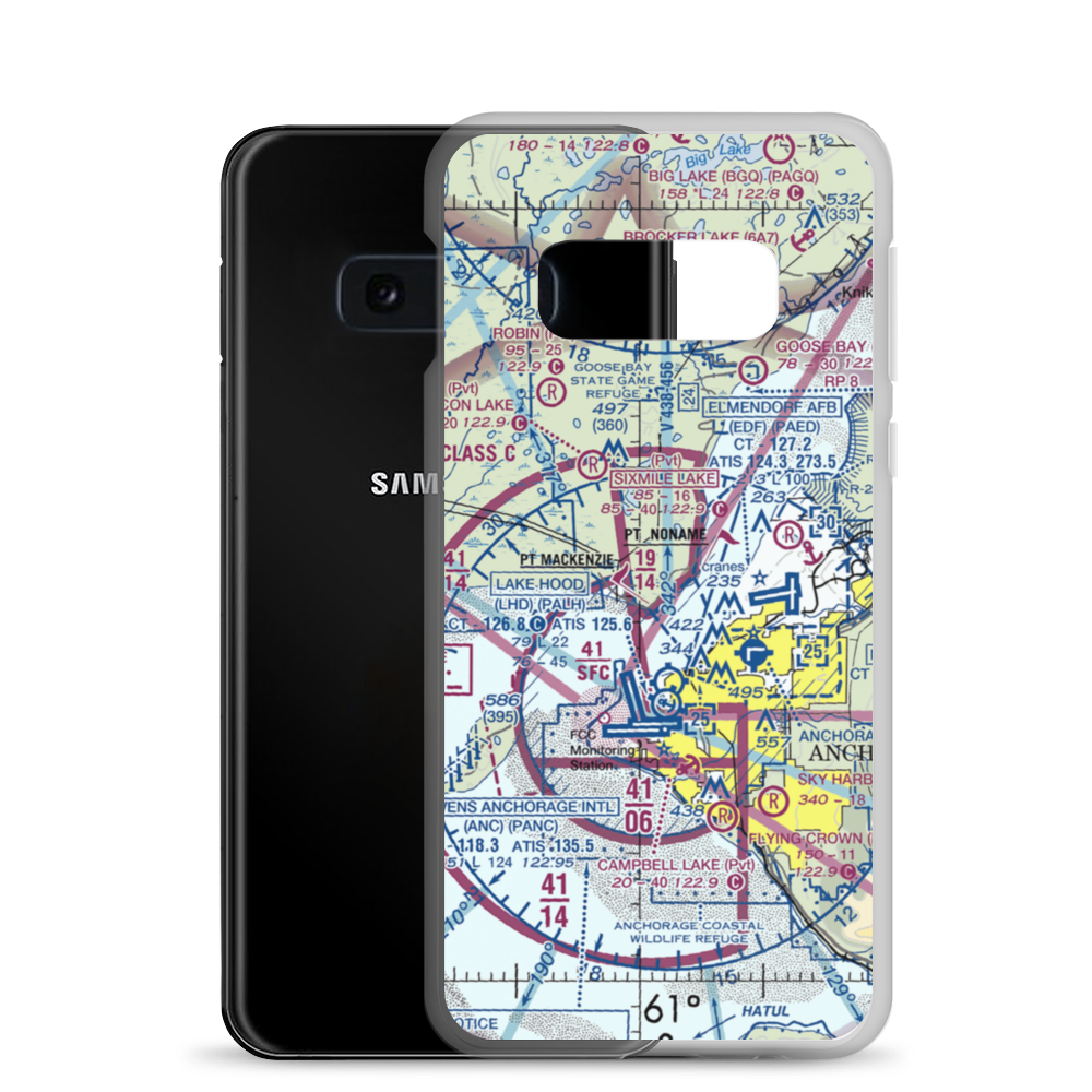 Mac Kenzie Country Airpark (2AK0) VFR Sectional Samsung Case Samsung Galaxy S10e model shown