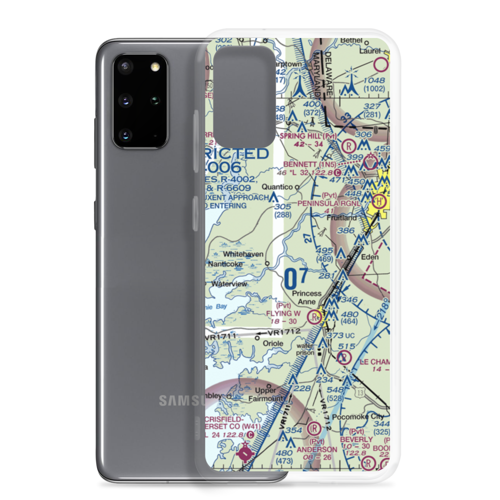 Mac Kinnis Airport (MD53) VFR Sectional Samsung Case Samsung Galaxy S20 Plus model shown