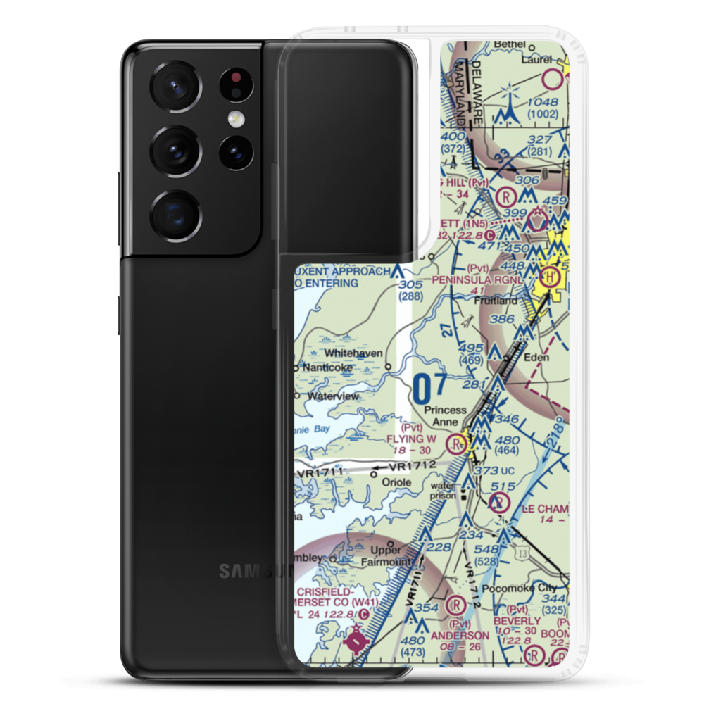 Mac Kinnis Airport (MD53) VFR Sectional Samsung Case Samsung Galaxy S21 Ultra model shown