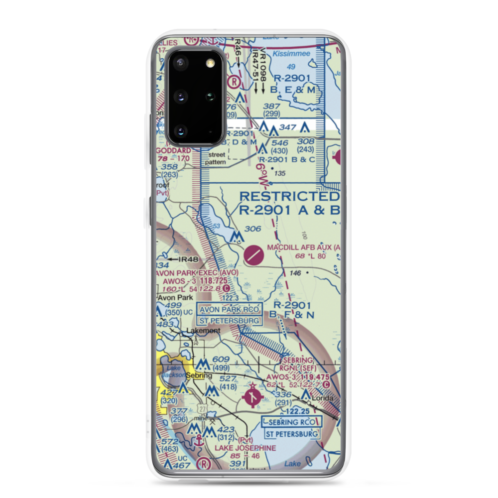 MacDill Air Force Base Auxiliary Field (AGR) VFR Sectional Samsung Case Samsung Galaxy S20 Plus model shown