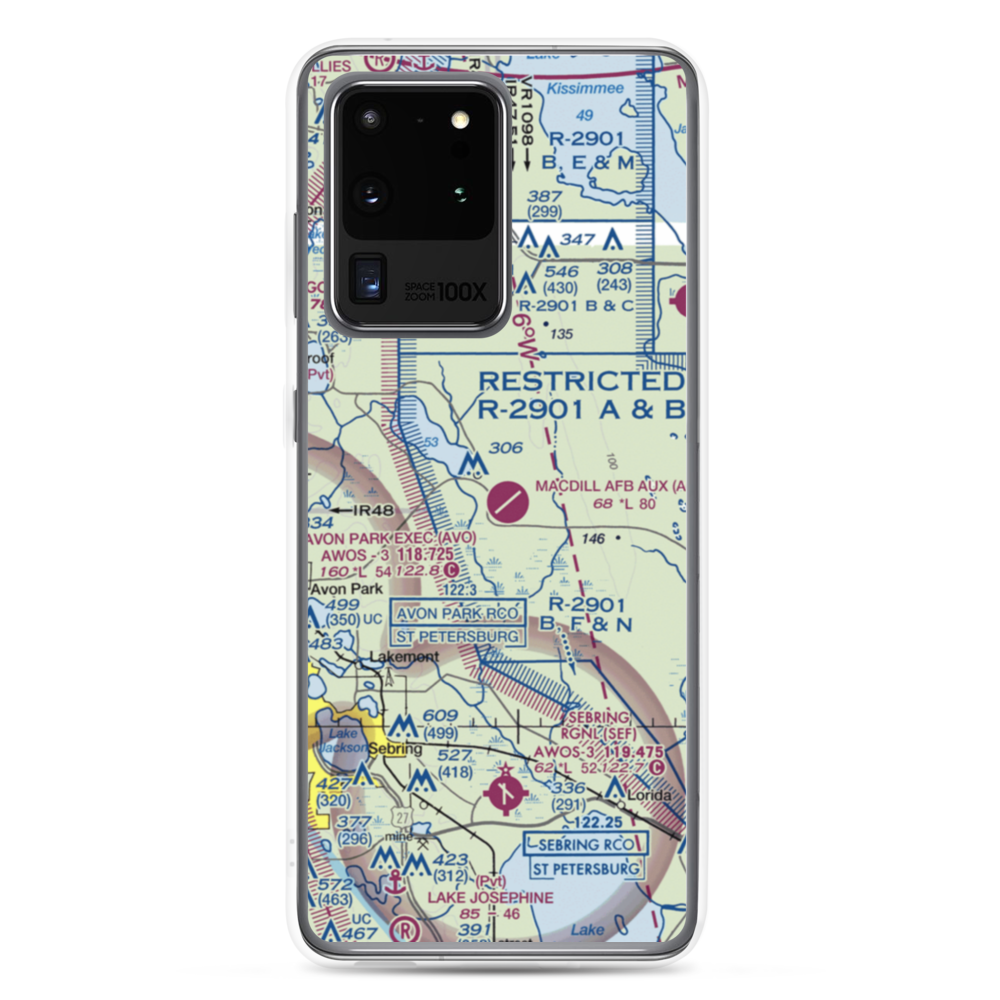 MacDill Air Force Base Auxiliary Field (AGR) VFR Sectional Samsung Case Samsung Galaxy S20 Ultra model shown