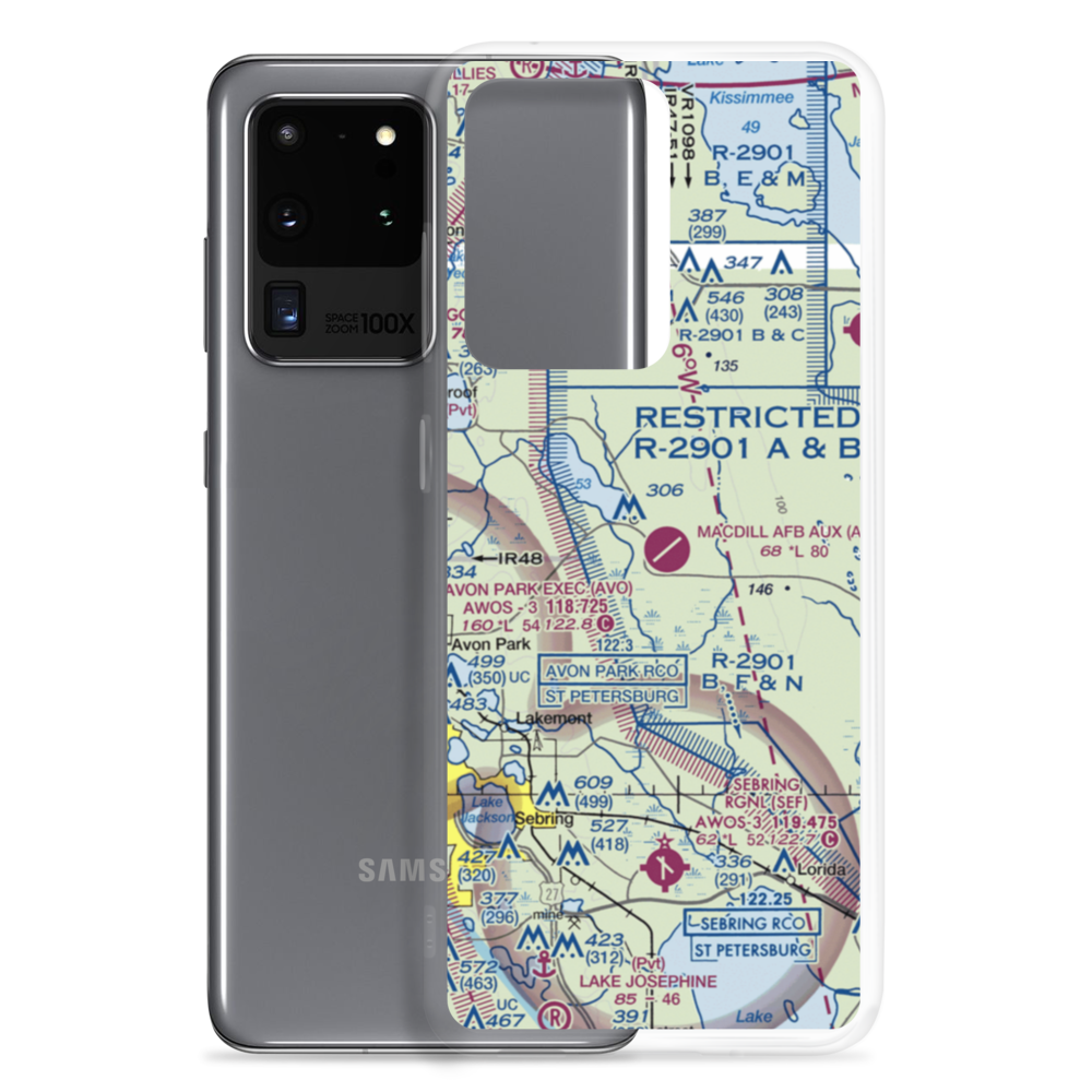 MacDill Air Force Base Auxiliary Field (AGR) VFR Sectional Samsung Case Samsung Galaxy S20 Ultra model shown