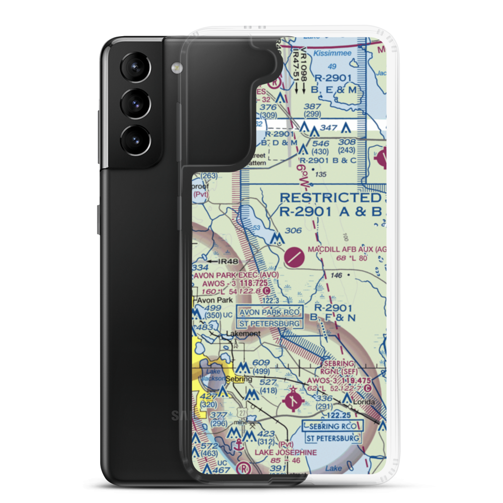 MacDill Air Force Base Auxiliary Field (AGR) VFR Sectional Samsung Case Samsung Galaxy S21 Plus model shown