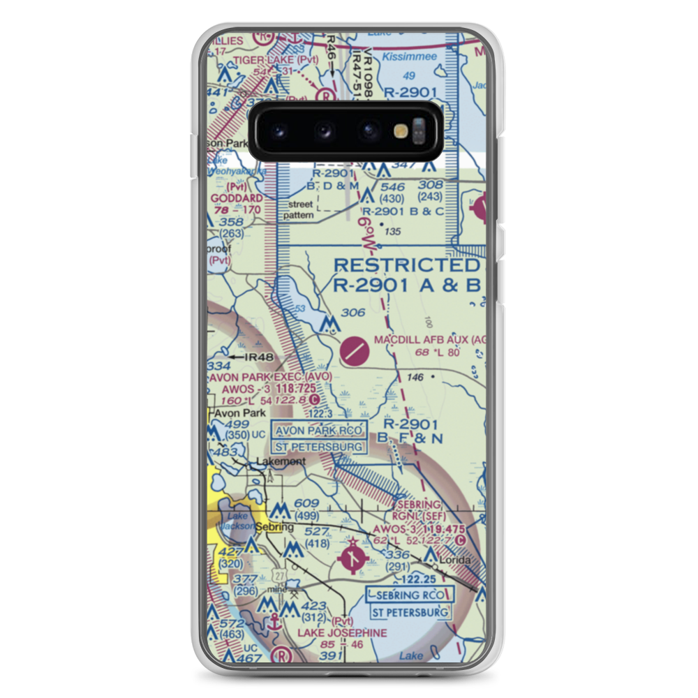 MacDill Air Force Base Auxiliary Field (AGR) VFR Sectional Samsung Case Samsung Galaxy S10+ model shown