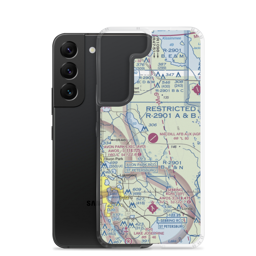 MacDill Air Force Base Auxiliary Field (AGR) VFR Sectional Samsung Case Samsung Galaxy S22 model shown