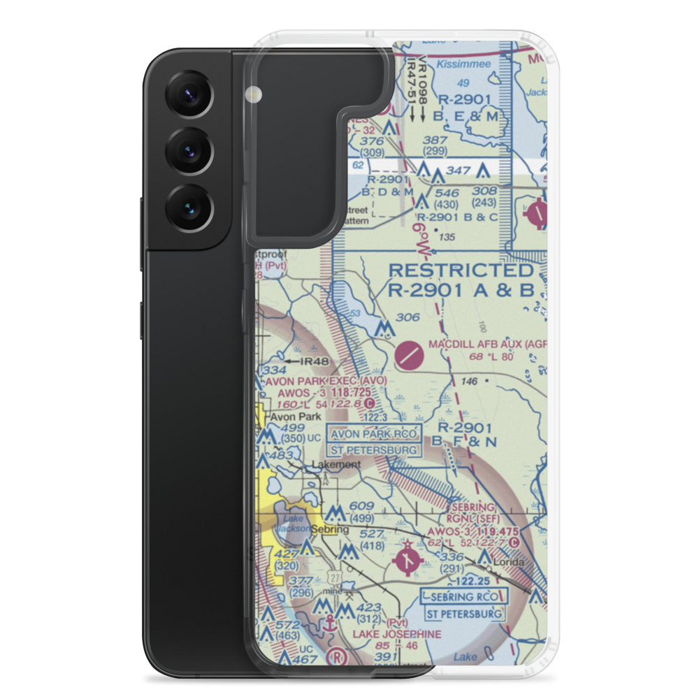 MacDill Air Force Base Auxiliary Field (AGR) VFR Sectional Samsung Case Samsung Galaxy S22 Plus model shown