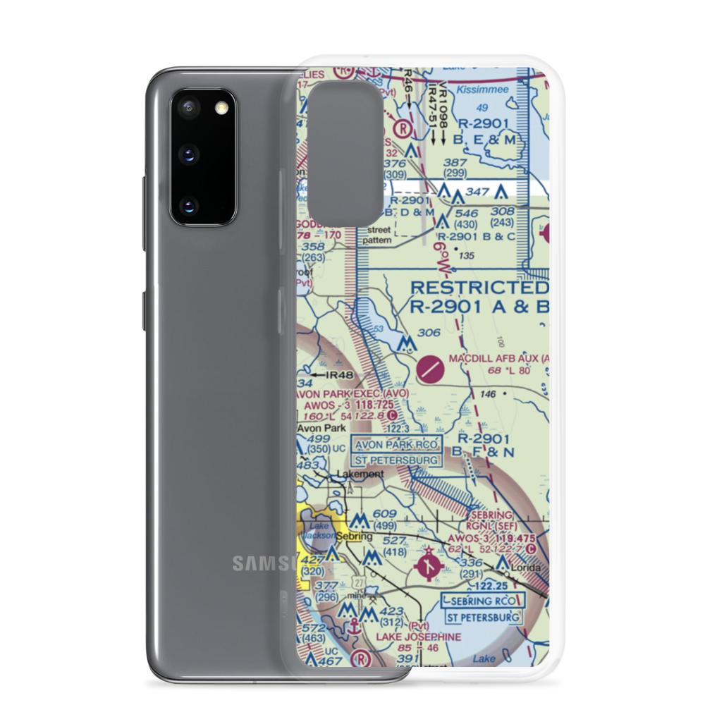 MacDill Air Force Base Auxiliary Field (AGR) VFR Sectional Samsung Case Samsung Galaxy S20 model shown