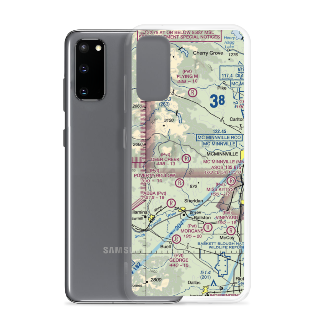 Mach-O Acres Airport (98OR) VFR Sectional Samsung Case Samsung Galaxy S20 model shown