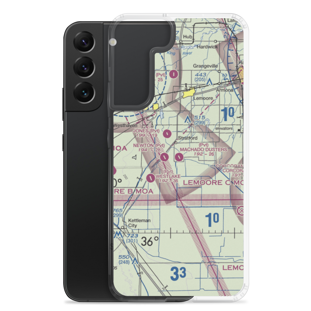 Machado Dusters Airport (CA05) VFR Sectional Samsung Case Samsung Galaxy S22 Plus model shown