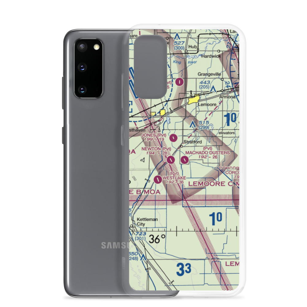 Machado Dusters Airport (CA05) VFR Sectional Samsung Case Samsung Galaxy S20 model shown