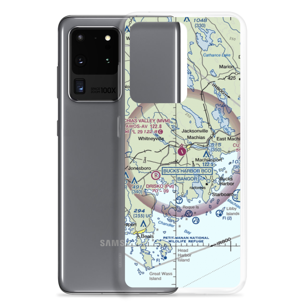 Machias Valley Airport (MVM) VFR Sectional Samsung Case Samsung Galaxy S20 Ultra model shown