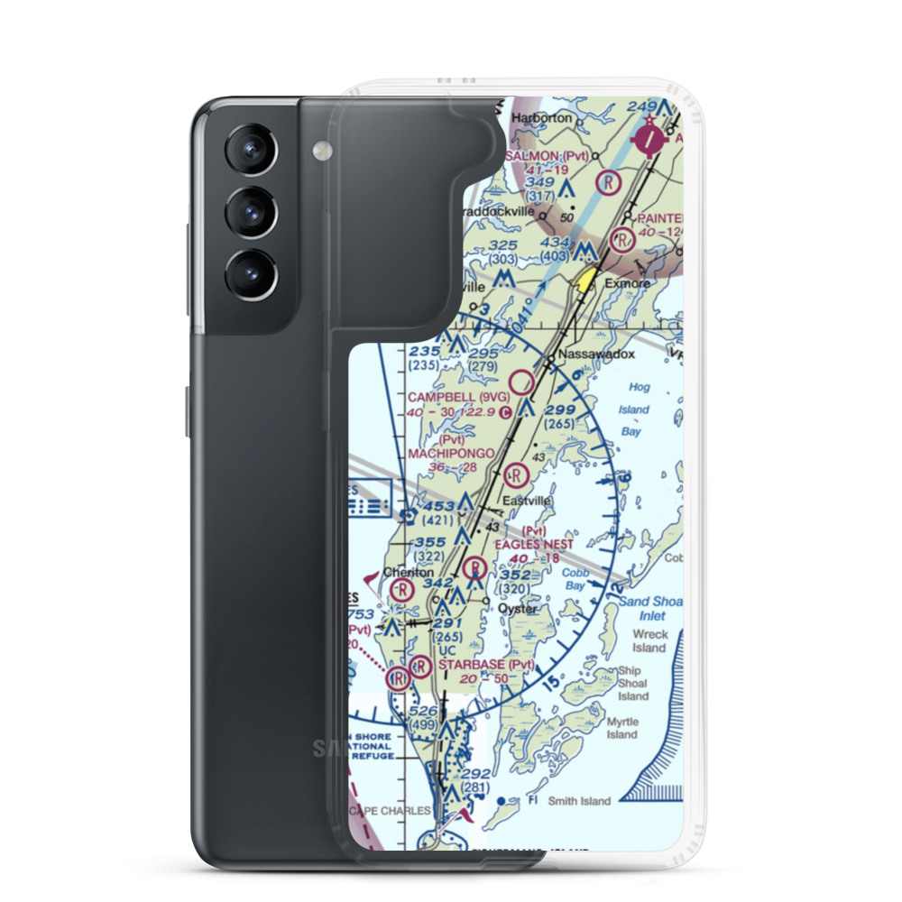 Machipongo International Airport (3VG2) VFR Sectional Samsung Case Samsung Galaxy S21 model shown