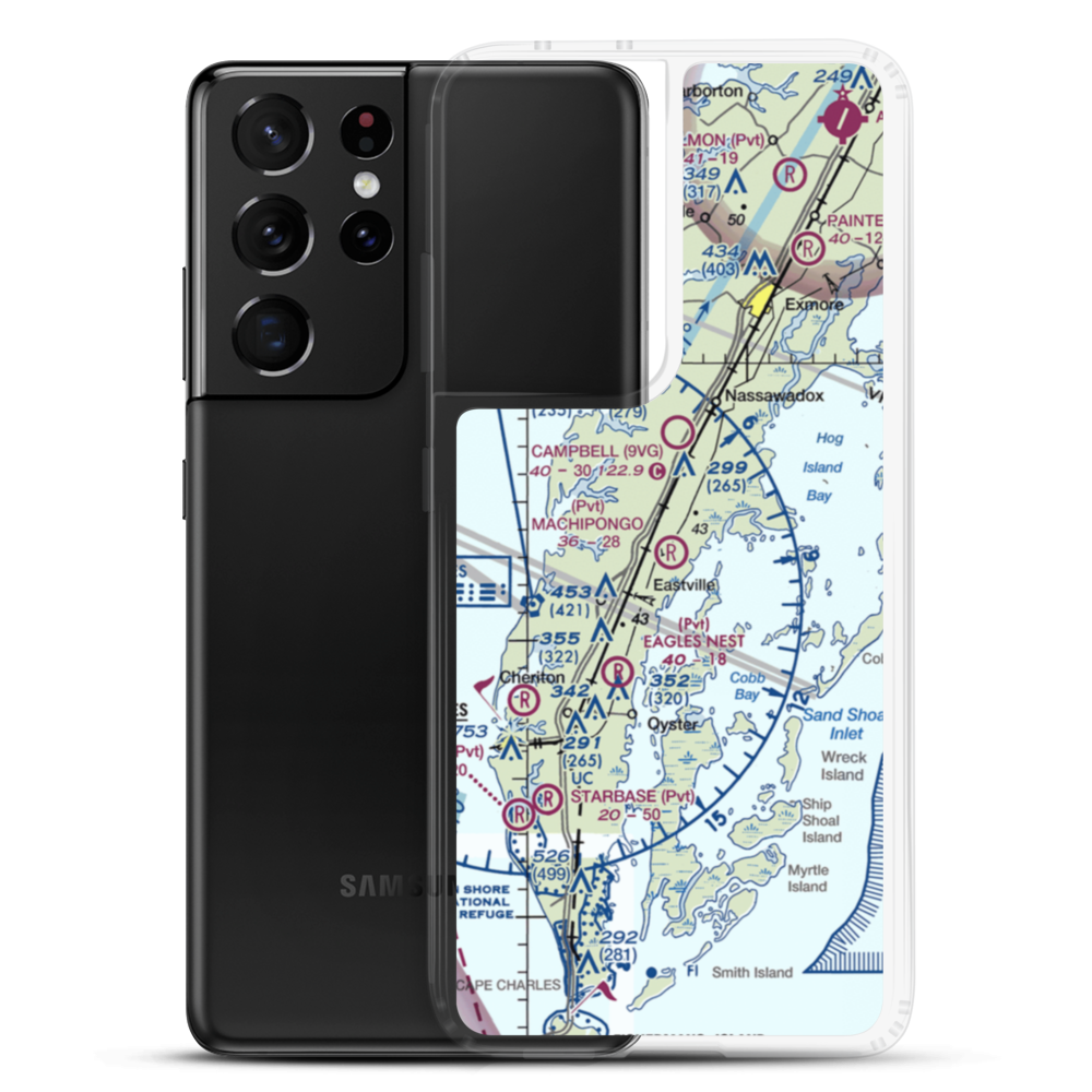 Machipongo International Airport (3VG2) VFR Sectional Samsung Case Samsung Galaxy S21 Ultra model shown