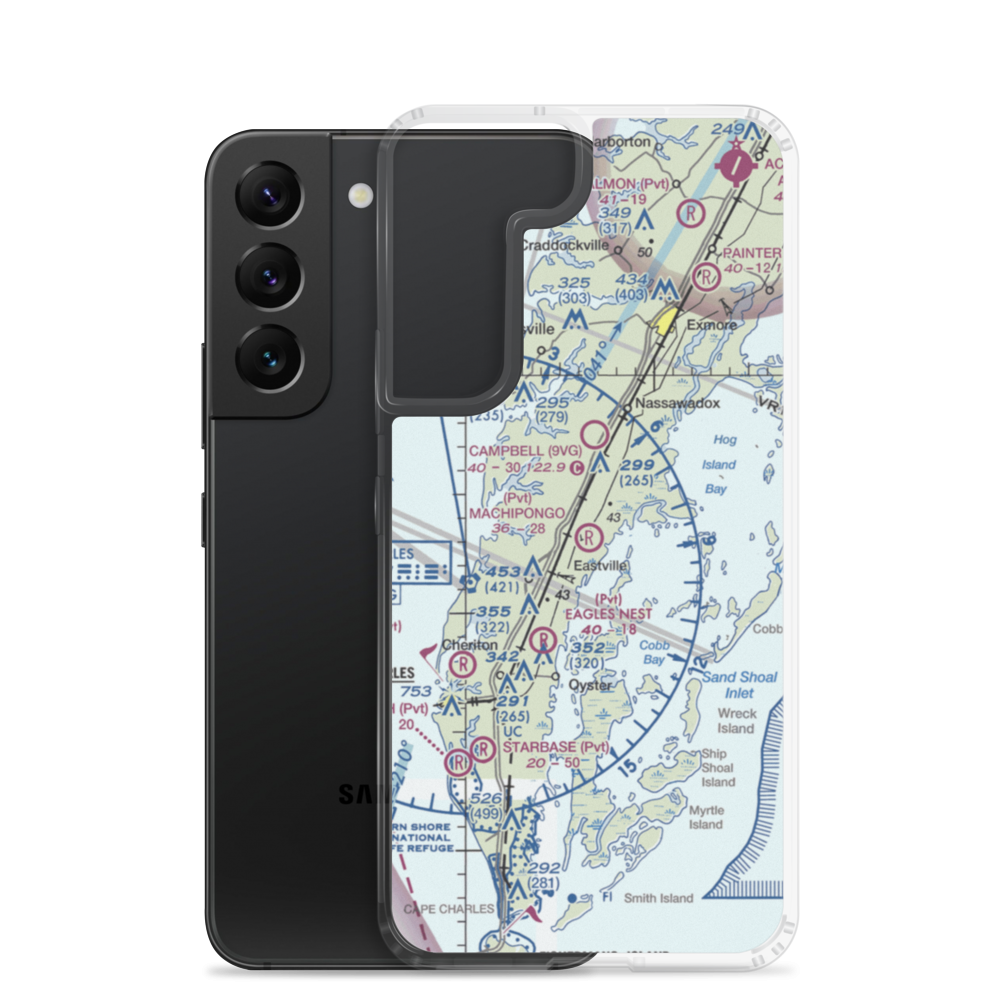 Machipongo International Airport (3VG2) VFR Sectional Samsung Case Samsung Galaxy S22 model shown