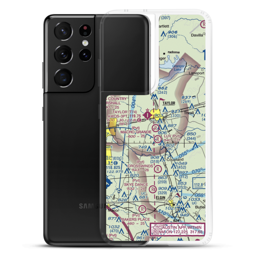 Macho Grande Airport (41XS) VFR Sectional Samsung Case Samsung Galaxy S21 Ultra model shown